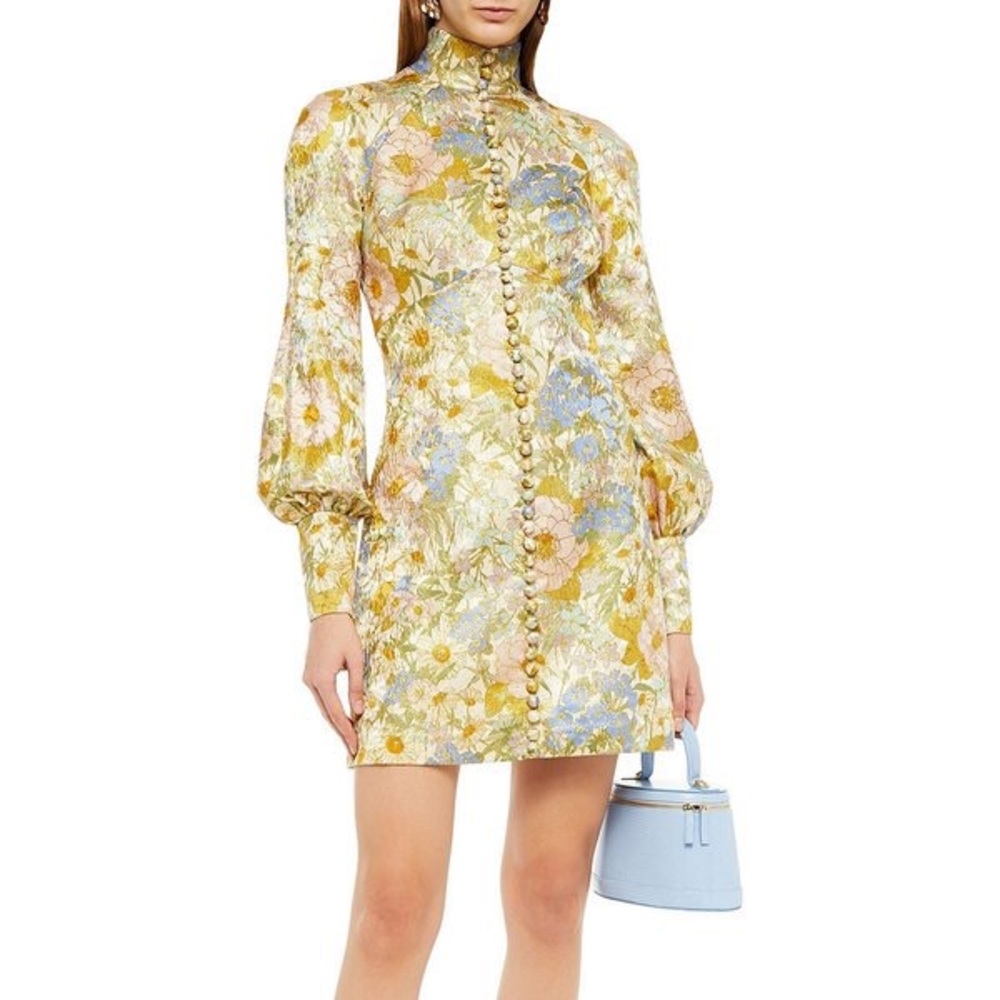 Zimmermann Super Eight Brocade Long Sleeve Mini AU 1